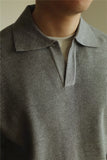 Advbridge Fashion Solid Color Men Polo Kint Shirt Autumn Long Sleeve Turn-down V-neck Sweater Casual Jumper Tops Men's Knitwear Clothe