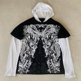 Advbridge Y2k women's clothing hoodies sweatshirt pullover long sleeved round neck retro skull dark high street oversize street tops news