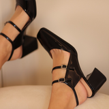 Advbridge Snake-Shaped Rhinestone Pointed Toe Stiletto Roman Shoes High-Heeled Pumps Women's Summer Slingback Sandals