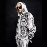 Advbridge Y2k Pullover Long Sleeved Striped Printed Hoodie Hoodie Sweatshirt Street Vintage Oversize Trendy Winter Outfit High Street 2024