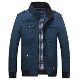 Advbridge High Quality Men Multi-pocket Cargo Jackets Spring Autumn Loose Stand Collar Zipper Top Vintage Casual Harajuku Coat Streetwear