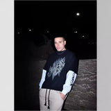 Advbridge Y2k Long Sleeved T-Shirt Oversized Sweatshirt Vintage Anime Striped Printed Pattern Clothes Streetwear Hip-Hop Rap Gothic Style