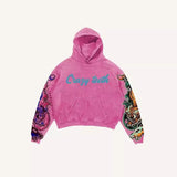 Advbridge New Street Trend Y2K Skull Gothic Punk Fashion Zipper Lazy Zipper Hoodie