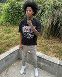 Advbridge European and American Trendy Brand Streetwear Retro Harajuku Oversized T-shirt Men Gothic Punk Letter Print Loose Short Sleeves