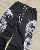 Advbridge Y2K Harajuku Retro Baggy Oversized Sweatpants Gothic Punk Style Dragon Print Straight Casual Pants Men Trendy Brand Streetwear