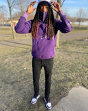 Advbridge New Purple High Neck Pullover Half Zip Sweatshirt Vintage y2k High Street Hip Hop Rap KPOP Dance overzie Tops Clothes Jacket