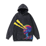 Advbridge Y2K Fashion Autumn and Winter Printed Washed Distressed Pullover Long Sleeve Sweater for Men and Women