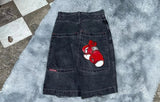 Advbridge Streetwear Shorts Y2K Pants Hip Hop Retro Embroidery Black Denim Gym Baggy Jeans Shorts New Mens Basketball Shorts