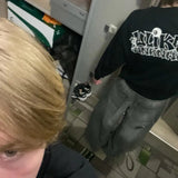 Advbridge 90s Streetwear Street Vintage New Fashion Washed Grey Baggy Jeans Women Y2K Harajuku Hip Hop Popular Casual Joker High Waist Wide Leg Pants 1017