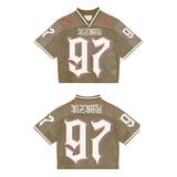 Advbridge 90s Streetwear Y2K Street Jersey Mesh Breathable Sportswear Men Retro Trendy Hip Hop Summer Football Training Uniform Oversized Unisex T Shirt