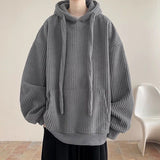 Advbridge Big Drawstring Corduroy Hoodie For Men Autumn And Winter with Plush Thickened Loose hooded sweatshirt Fashion Vintage Tops Coat