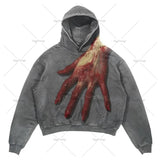 Advbridge European and American High Street Trendy Brand Clothing Gothic Punk Style Graphic Sweatshirt Y2K Harajuku Retro Zipper Hoodie