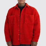 Advbridge New Autumn Winter Men's Loose Plush Jacket Solid Long Sleeve Lapel Button Cardigan Coat Fashion Casual Warm Outerwear Jackets