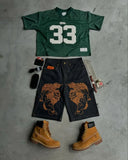 Advbridge 90s Streetwear Summer Trendy Street Retro Hip-hop Jersey Football Clothes Couple Short-sleeved T-shirt Y2K Trend Splicing Number 33 Tops 1017