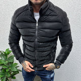 Advbridge Winter Men Thickened Warm Down Jacket  Long Sleeve  Slim Fit Cotton Padded Zipper cardigan Tops Fashion Casual Jackets Coat