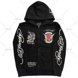 Advbridge Y2K Hoodies Joker Casual Versatile Harajuku Style Zipper Sweatshirt Men Gothic Rock Skull Bones Oversized Hoodie Men Streetwear