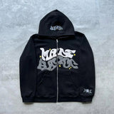 Advbridge Y2k Printed Men Zip Up Hoodies  Hip Hop Oversized Pocket Sweatshirt Anime Harajuku Punk Streetwear Clothes Loose Pullover Hoodie
