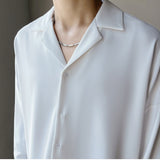 Advbridge Mature Men's Clothing Sage, Generous Casual Drop Long-sleeve Men's dress shirt, solid color spring, single breached