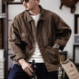 Advbridge American Retro Heavyweight Men Workwear Jacket Safari Style Shirts Spring  Autumn Long sleeve Hunting Tops Casual Loose Coat