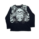 Advbridge y2k 90s retro LONG sleeve t shirt dark high street hip hop punk round neck top classic pattern casual loose Kpop 2024 clothes