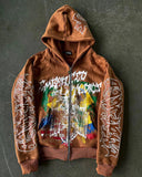 Advbridge Y2k Pullover Long Sleeved Hoodie With Zippered Clothing Vintage Street Rap Trend Dressing High Street Dark Winter Tops 2024