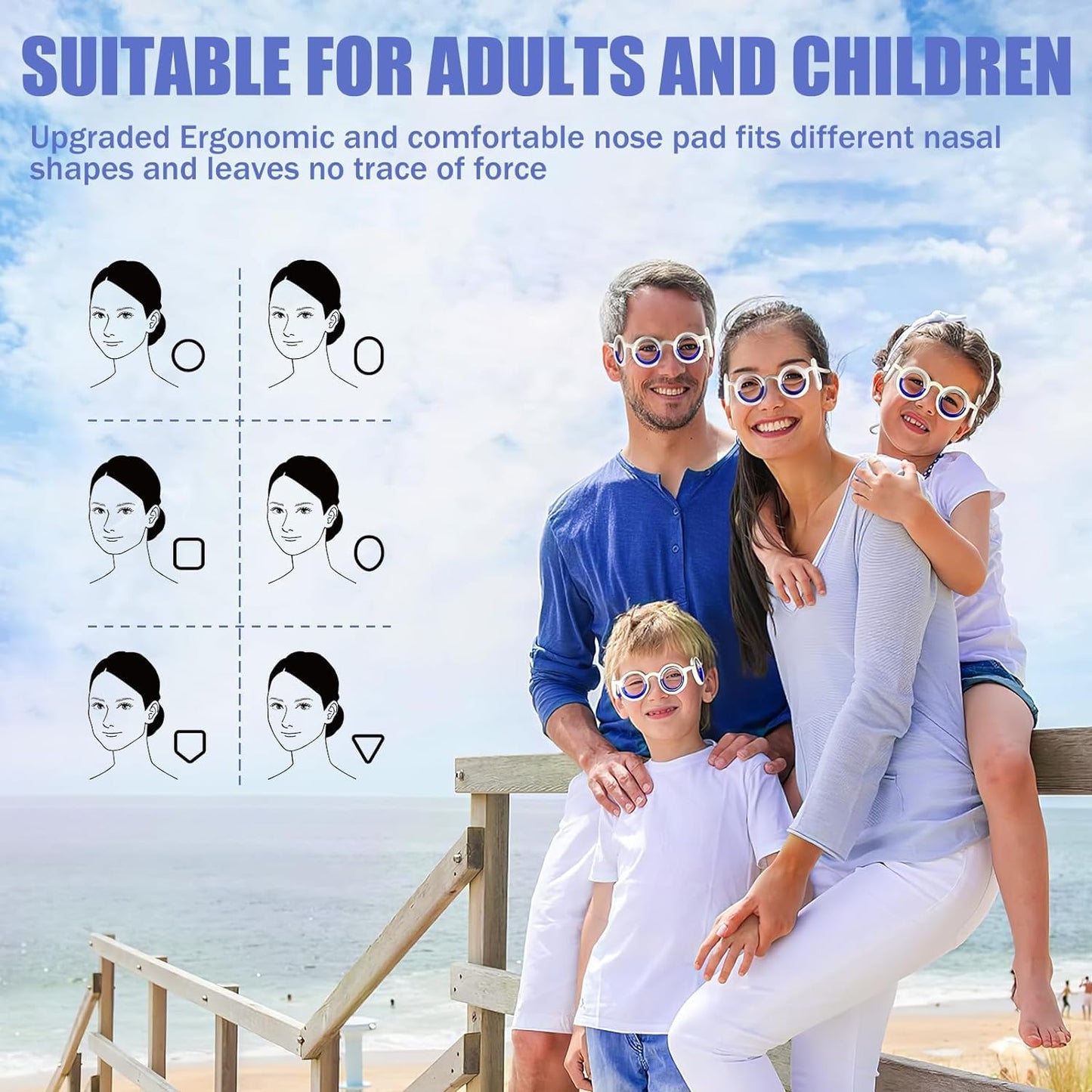 Anti- Motion Sickness Smart Glasses, Ultra-Light Portable Nausea Relief, Reduce Airsick Sickness Seasickness for Sport Travel Gaming, No Lens Liquid Glasses for Adults or Kids