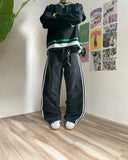 Advbridge 2024 American Retro Striped Washed Baggy Jeans Women Y2K Harajuku Street Hip Hop Anime Print Trend Straight Wide Leg Pants Men