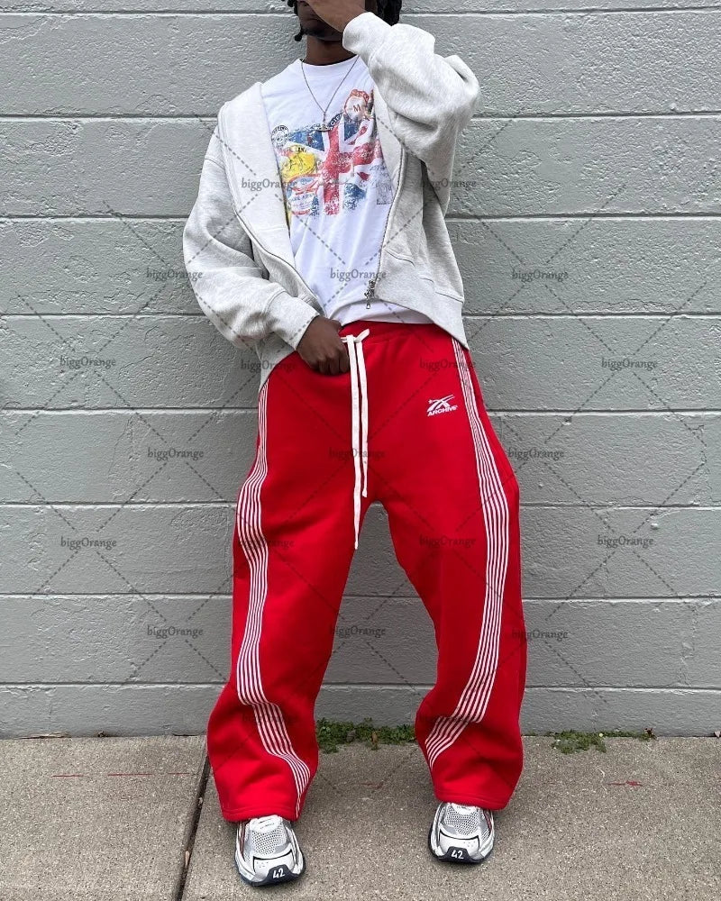 Advbridge 90s Streetwear 2024 Colorful Street Hip-Hop SweatpantsY2KHarajuku Retro Wide Leg Pants Men American Oversized Fashion Loose and Versatile Casual