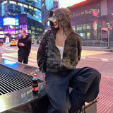 Advbridge Y2K Harajuku Retro Camouflage Zipper Hoodie Hip-hop Punk Trend Brand Streetwear Jacket Women Fashion Casual Loose Sweatshirt