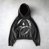 Advbridge Gothic Punk Style Retro Harajuku Y2K Clothing American Hip-hop Street Anime Print Hoodie Men Trendy Casual Oversized Sweatshirt
