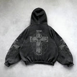 Advbridge Y2K Hoodie New Harajuku Hip Hop Retro Patchwork Oversized Hoodie Sweatshirt Men Clothing Gothic Long Sleeve Jacket Streetwear