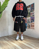 Advbridge Hip-hop Trend Brand Streetwear Five-quarter Pants Gothic Punk Anime Print Baggy Jeans Men Y2K Harajuku Fashion Casual Shorts