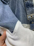Advbridge Autumn Denim Patchwork Jacket For Men Luxury Designer V-neck Top 2024 Fashion Loose Jackets Coat Outerwear Handsome Streetwear
