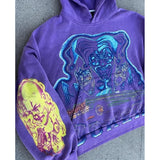 Advbridge 2024 Y2k American High Street Clothing New Cartoon Print Oversized Sweatshirt Women Big Pocket Gothic Punk Loose Pullover Hoodie