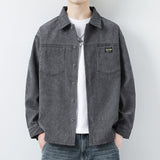Advbridge Spring Autumn Men's corduroy shirt Safari Style Long Sleeve Lapel jacket top Casual Loose High Quality Shirts Mens Clothing