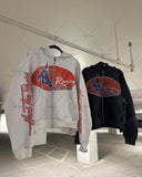 Advbridge American Retro Letter Print Oversized Sweatshirt Y2K Harajuku Street Trend Zipper Hoodie Men Hip-hop Casual Loose Jacket Couple