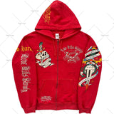 Advbridge Y2K Hoodies Joker Casual Versatile Harajuku Style Zipper Sweatshirt Men Gothic Rock Skull Bones Oversized Hoodie Men Streetwear