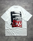 Advbridge Hip-hop Street Fashion Brand Clothing Gothic Punk Dark UZI Printed Oversized T-shirt American Retro Pure Cotton Casual Tops Men