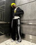 Advbridge Trendy Brand American Retro Classic Striped Loose Sweatpants Hip-hop Streetwear Y2K Harajuku High-waisted Wide-leg Casual Pants