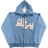 Advbridge Halloween Y2K Men Hoodies Fashion Star Print Zip Up Long Sleeve Oversized Hooded Sweatshirts Gothic Grunge Jacket Coat Harajuku Streetwear