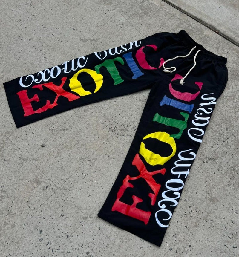 Advbridge Punk Style Letter Print Loose Casual Pants Harajuku Retro Colorful Oversized Sweatpants Hip-hop Trend Streetwear Men Joggers