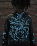 Advbridge American Devil Cartoon Letter Print Oversized Hoodie Men's Y2K Streetwear Retro Loose Casual Versatile Zipper Sweatshirt Women's