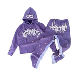 Advbridge 2024 Y2k Long Sleeved Foam Printed Pullover Hoodie, Sweatshirt And Pants Two Piece Streetwear Trendy Wear Dark Vintage Casual