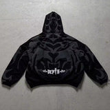 Advbridge Y2K Dark Men's and Women's Gothic Printed Zipper Hoodie New Autumn and Winter Warm 1017