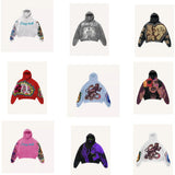 Advbridge New Street Trend Y2K Skull Gothic Punk Fashion Zipper Lazy Zipper Hoodie