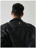 Advbridge Shoulder Pad Design Jacket For Men Spring Autumn Fashion Slim Fit Biker Leather Coats Motorcycle PU Leather Jackets Streetwear
