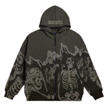 Advbridge Halloween Y2K Men Hoodies Fashion Star Print Zip Up Long Sleeve Oversized Hooded Sweatshirts Gothic Grunge Jacket Coat Harajuku Streetwear