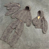 Advbridge 90s Streetwear Y2K Retro 2 Piece Set Leopard Pattern Streetwear Men Women Trendy Harajuku Boxy Pullover Zipper Hoodie Oversized Track Pants Set