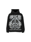 Advbridge Y2K Women's Clothing Hoodies Sweatshirt Long Sleeve Pullover High Street Dark Vintage Terrifying Skull Tops Oversize Streetwear