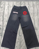 Advbridge American Style Baggy Oversized Jeans Y2K Harajuku Retro Hip-hop Streetwear Gothic Bat Pattern Casual Straight Wide-leg Pants Men